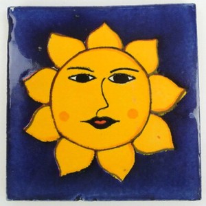 【DIY雑貨】メキシコタイルS太陽