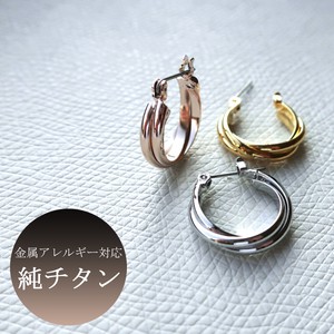 Clip-On Earrings Gold Post Earrings Jewelry Simple Made in Japan