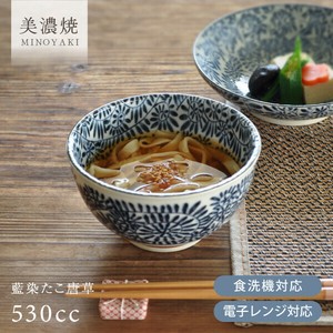 藍染たこ唐草軽量丼（小）【どんぶり 小丼 日本製 美濃焼 和食器】