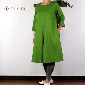 Casual Dress Natural One-piece Dress Tuck Made in Japan