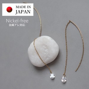 Pierced Earrings Cubic Zirconia Jewelry Clear Made in Japan