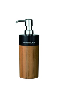 WOODY ディスペンサー丸リムーブ型　チーク　【バス用品　詰め替え容器　おしゃれ　シンプル】