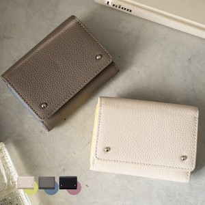 20 Cow Leather Bi-Color Clamshell Wallet Mini Wallet