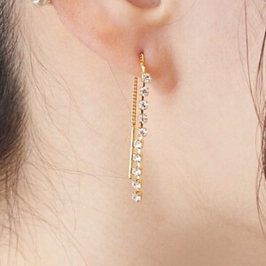 Pierced Earrings Rhinestone Jewelry Rhinestone Made in Japan
