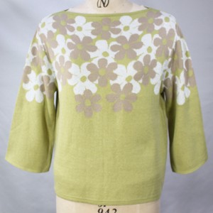 Sweater/Knitwear Floral Pattern L Made in Japan