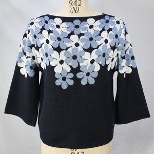 Sweater/Knitwear Floral Pattern L Made in Japan