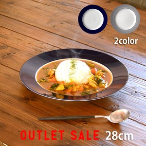 【アウトレットセール】プレート 28センチ 大皿 お皿 パスタ皿 日本製 コバルトブルー リムプレート