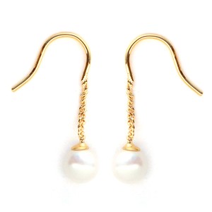 钛耳针耳环 宝石 珍珠 简洁 正装 1粒 日本制造