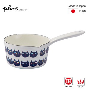 プルーン　ホーローミルクパン15cm「ミミココモモ」YJM-100　Enamel Kitchen wear