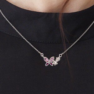 Gold Chain Necklace Butterfly Jewelry Made in Japan