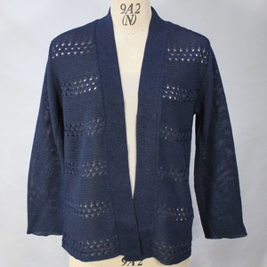 Coat Knitted Spring/Summer Basket L Border M Made in Japan