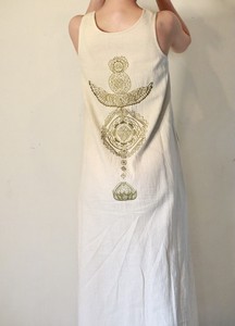 Casual Dress Organic Cotton One-piece Dress Embroidered Ladies'