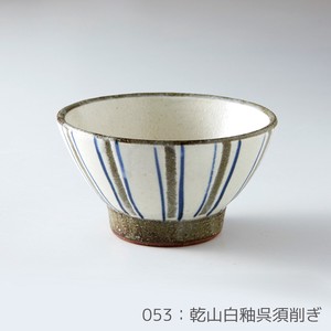 Rikizo 手作りご飯茶碗 クラフトライスボウル 053 乾山白釉呉須削ぎ おしゃれ 和食器 飯碗