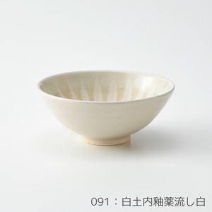 Rikizo 手作りご飯茶碗 クラフトライスボウル 091 白土内釉薬流し白 おしゃれ 和食器 飯碗