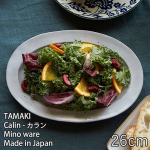 美濃焼 日本製 TAMAKI カラン オーバルプレート26  [食器 お皿 おしゃれ 北欧 陶器 くすみ]