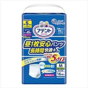 大王製紙　アテント昼1枚安心パンツ長時間快適プラスM男女共用16枚 【 大人用オムツ 】