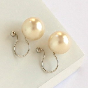 Clip-On Earrings Gold Post Pearl Earrings Jewelry Formal M 1 tablets Made in Japan
