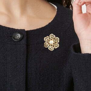 Brooch Pearl Flower Jewelry Brooch Made in Japan