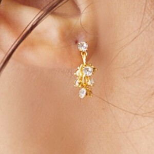 Clip-On Earrings Gold Post Earrings Jewelry Made in Japan
