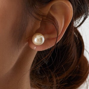 Clip-On Earrings Pearl Earrings Back Jewelry Cotton Made in Japan