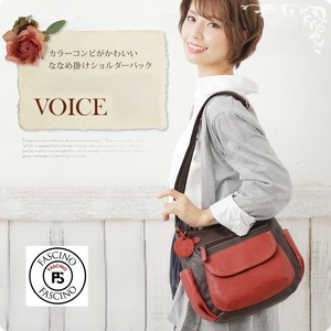 【FASCINO】人気商品再入荷！ バイカラーななめ掛けポシェット 合成皮革 ショルダーバッグ