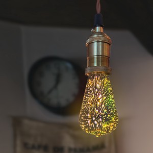 星空3DデザインLEDフィラメントランプ（ST64）電球　照明　インテリア  ランプ　デザイン　ハロウィン