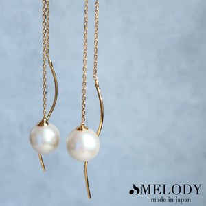 Pierced Earringss Pearl Long Jewelry Made in Japan