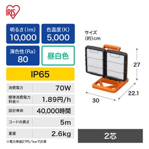 【アイリスオーヤマ　工具・DIY・資材　LEDワークライト】　LEDベースライトAC式10000lm