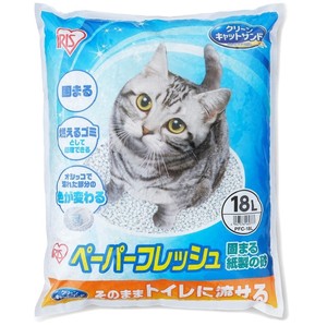 【アイリスオーヤマ　ペット用品・ペットフード　猫砂】　ペーパーフレッシュ18L