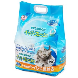 【アイリスオーヤマ　ペット用品・ペットフード　猫砂】　ペーパーフレッシュスタンドパック14L
