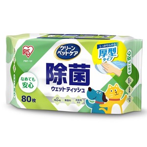 【アイリスオーヤマ　ペット用品・ペットフード　】　ペット用除菌ウェットティッシュ　80枚入×1P
