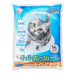 【アイリスオーヤマ　ペット用品・ペットフード　猫砂】　ペーパーフレッシュ14L