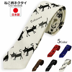 领带 领带 猫咪图案 日本制造