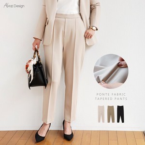 ポンチ素材 ストレッチ ウエストゴム テーパードパンツ