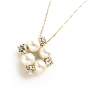 金链 项链 棉 宝石 珍珠 短款 4粒 日本制造