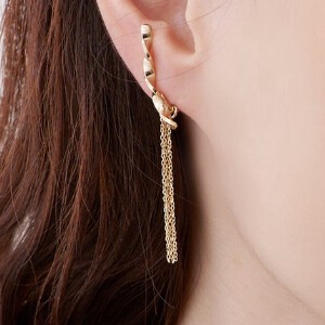 Clip-On Earrings Gold Post Earrings Ear Cuff 2Way Jewelry Made in Japan