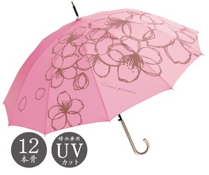 グラスファイバー　UVカット　12本骨ジャンプ傘　Bloom-そめいよしの-　全3色
