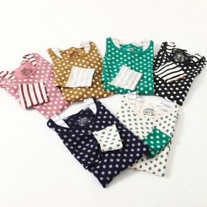 【特価商品！40%OFFセール中】衿切替7分袖（ﾄﾞｯﾄ柄ﾌﾟﾘﾝﾄｽﾗﾌﾞ天竺）