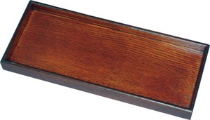 宴カスター盆　大　目摺り（サイズ26.5x11x2.2cm）　お盆 漆器  木製 木 ナチュラル 天然
