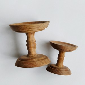 【再入荷】【定番】ウッドのキャンドルスタンド　コンポート（2サイズ）
