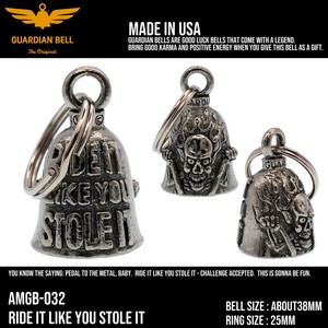 ガーディアンベル　USA　フレアスカル　バイカー　キーホルダー　お守り　ラッキーベル　アメリカン