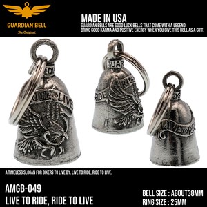 ガーディアンベル　USA　リブトゥーライド　バイカー　キーホルダー　お守り　ラッキーベル　アメリカン
