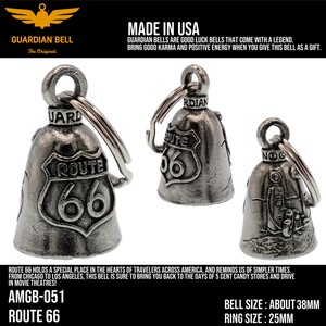ガーディアンベル　USA　ルート66　バイカー　キーホルダー　お守り　ラッキーベル　アメリカン