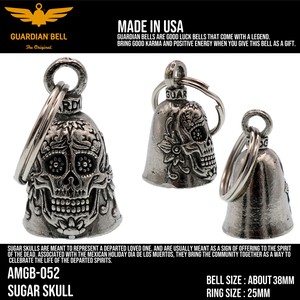 ガーディアンベル　USA　メキシカンスカル　バイカー　キーホルダー　お守り　ラッキーベル　アメリカン