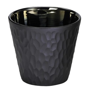 麗 -rei- ロックカップ　黒マット【日本製　美濃焼】（磁器　削ぎ模様　父の日ギフト　ロックグラス）