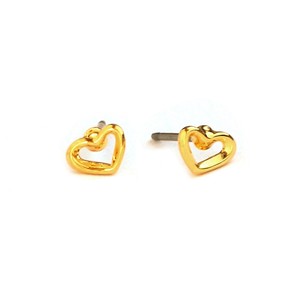 Pierced Earrings Gold Post Gold Frame Jewelry Made in Japan