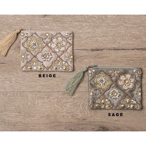 Pouch Flat Pouch Embroidered M