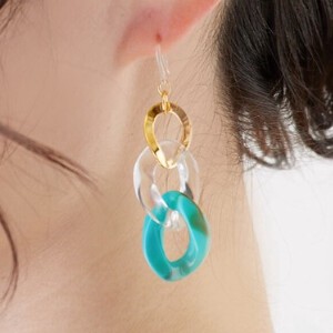 Clip-On Earrings Earrings Jewelry Acrylic Clear Made in Japan