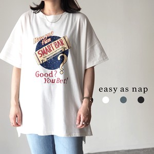 【easy as nap】SMARTBAR プリント スリット入り前後差 BIG 半袖Tシャツ