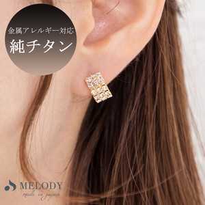 Pierced Earring Stone Made in Japan Bijou Rhinestone Made in Japan made
